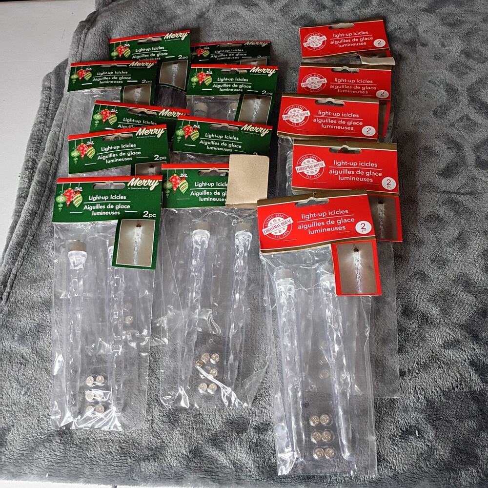 Clear icicle ornaments lot 14 White